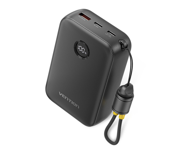 Vention Powerbank 20000mAh 2xUSB-C,USB-A z wyświetlaczem czarny - 1543382 - zdjęcie